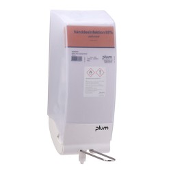CombiPlum Plastic 1 l. Elbow Operated Dispenser - Transparent White