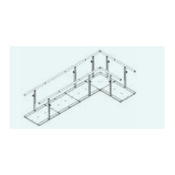 582-C1821 Hjørne Gangbarre 1x3 moduler inkl. hjørnemodul